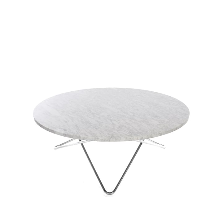 Mesa de centro Large O Table - Mármol carrara, estructura de acero inoxidable - OX Denmarq
