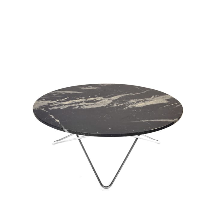 Mesa de centro Large O Table, mármol marquina mate, estructura de acero inoxidable OX Denmarq