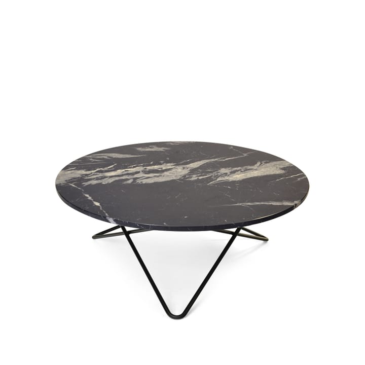 Mesa de centro Large O Table - mármol marquina mate, estructura lacado negro - OX Denmarq