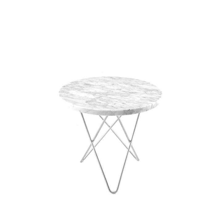 Mesa de centro Mini O Table - mármol blanco, estructura de acero inoxidable - OX Denmarq