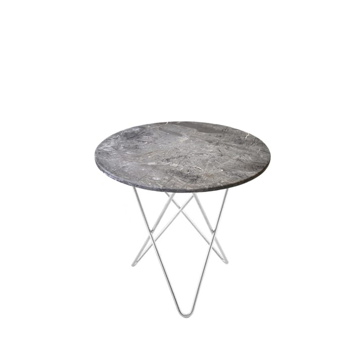Mesa de centro Mini O Table - Mármol gris, estructura de acero inoxidable - OX Denmarq