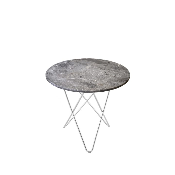 Mesa de centro Mini O Table - mármol gris, estructura de acero inoxidable - OX Denmarq