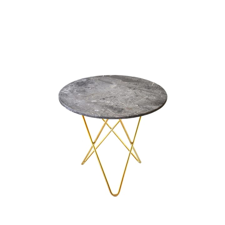 Mesa de centro Mini O Table - Mármol gris, estructura de latón - OX Denmarq