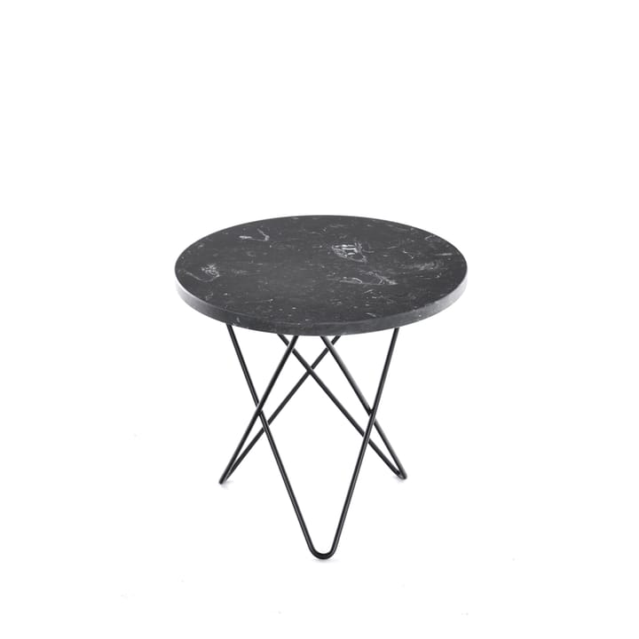 Mesa de centro Mini O Table - mármol marquina, estructura lacado negro - OX Denmarq