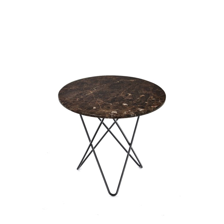 Mesa de centro Mini O Table - mármol marrón, estructura lacado negro - OX Denmarq