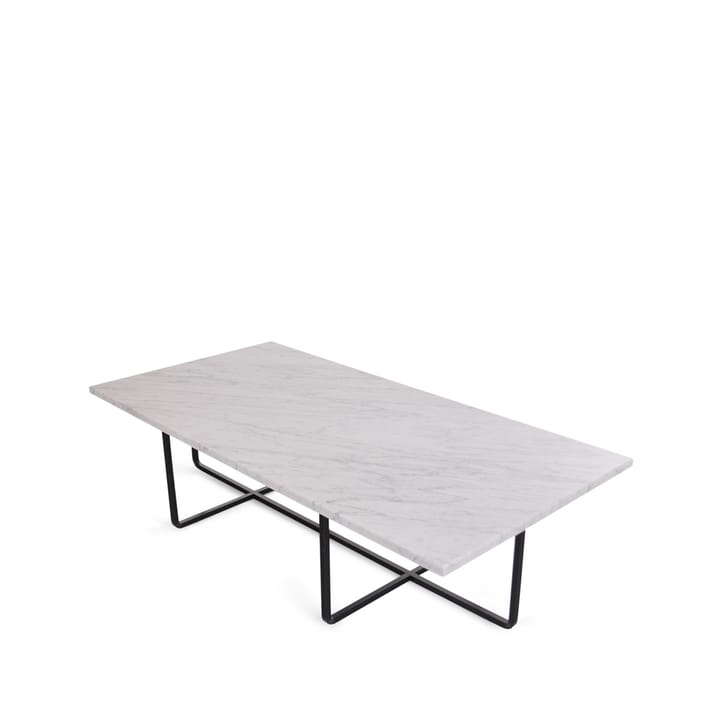 Mesa de centro Ninety rectangular - mármol carrara, estructura negra - OX Denmarq