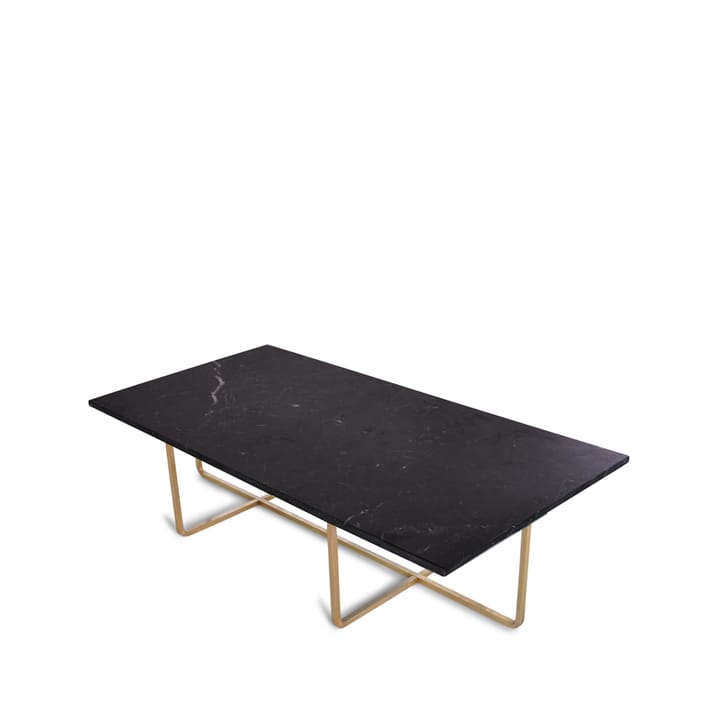 Mesa de centro Ninety rectangular - mármol marquina, estructura de latón - OX Denmarq