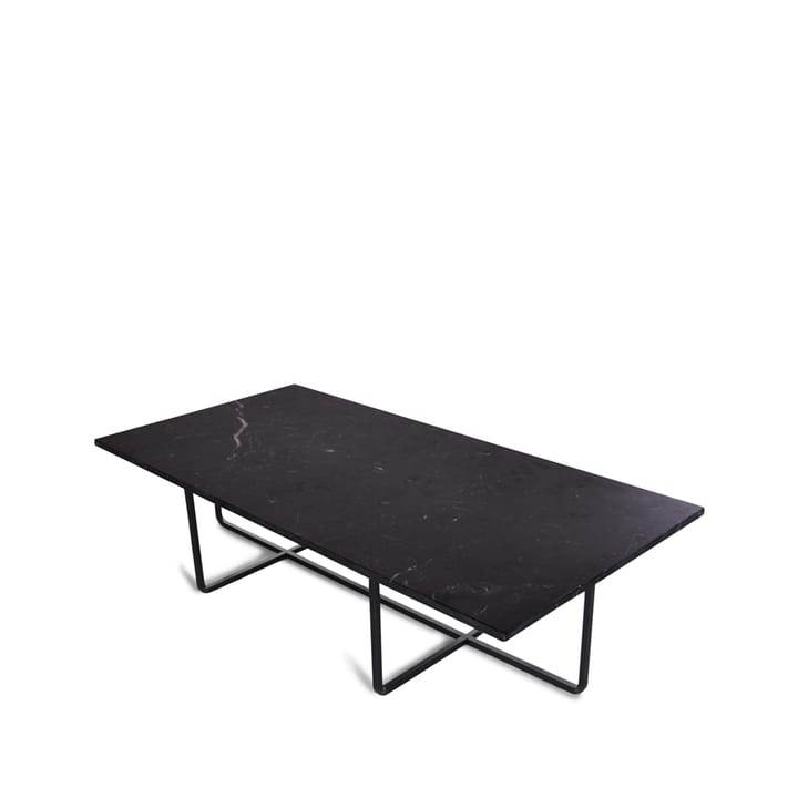 Mesa de centro Ninety rectangular - mármol marquina, estructura negra - OX Denmarq