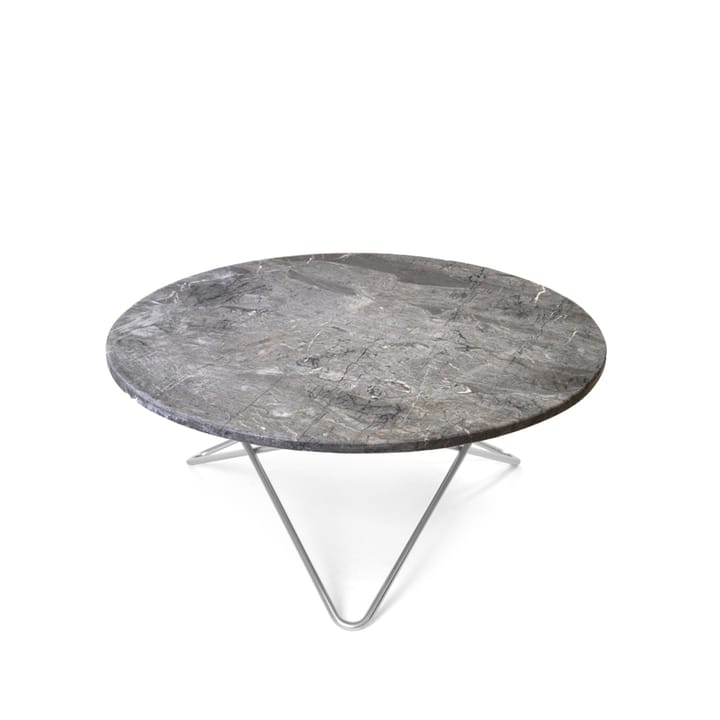 Mesa de centro O Table - Mármol gris, estructura de acero inoxidable - OX Denmarq