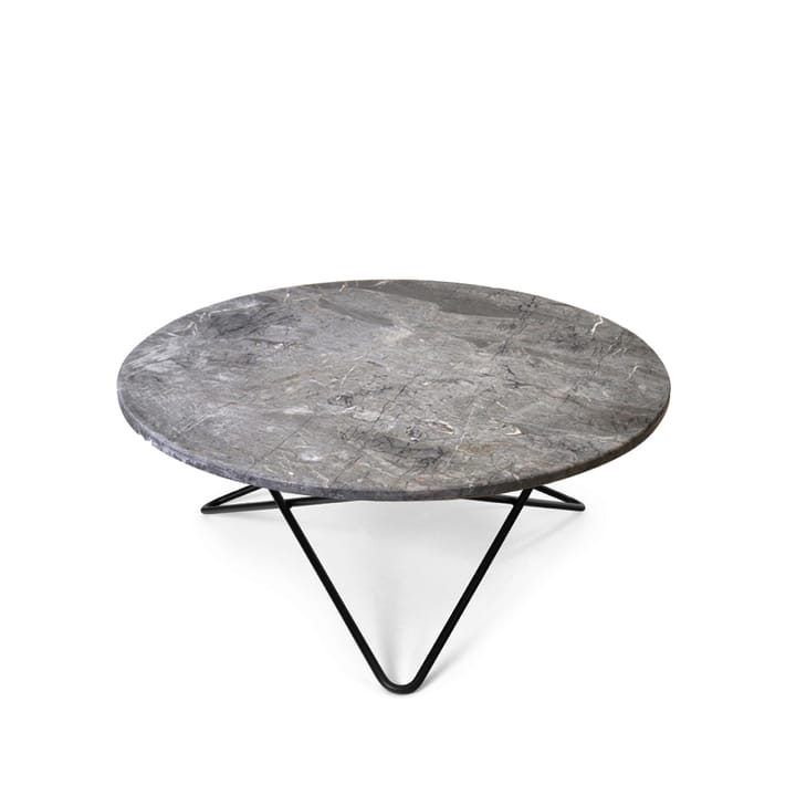 Mesa de centro O Table - Mármol gris, estructura lacado negro - OX Denmarq