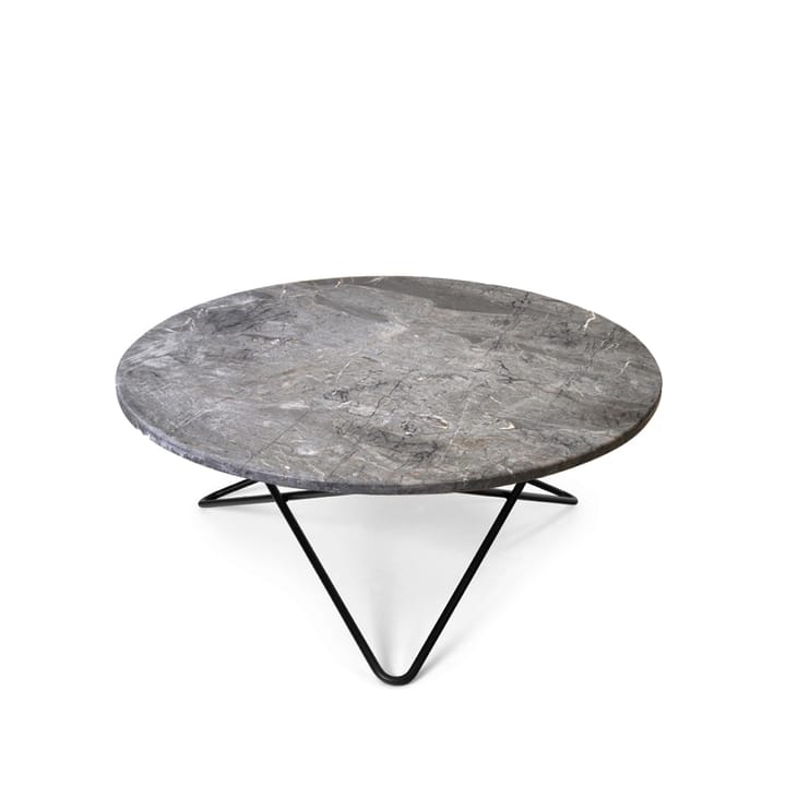 Mesa de centro O Table - mármol gris, estructura lacado negro - OX Denmarq