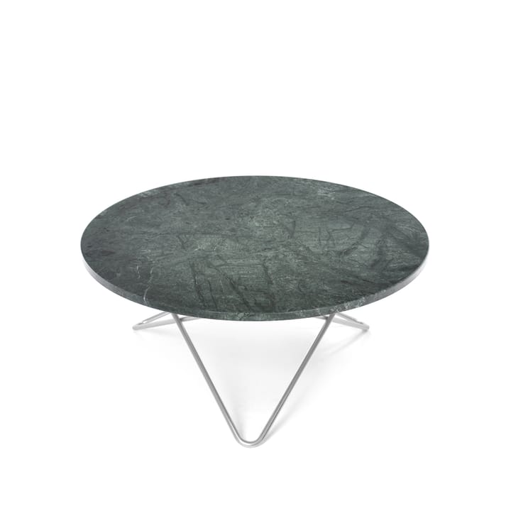 Mesa de centro O Table - mármol verde, estructura de acero inoxidable - OX Denmarq
