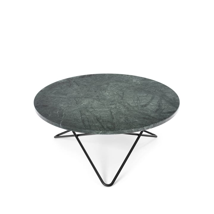 Mesa de centro O Table - mármol verde, estructura lacado en negro - OX Denmarq