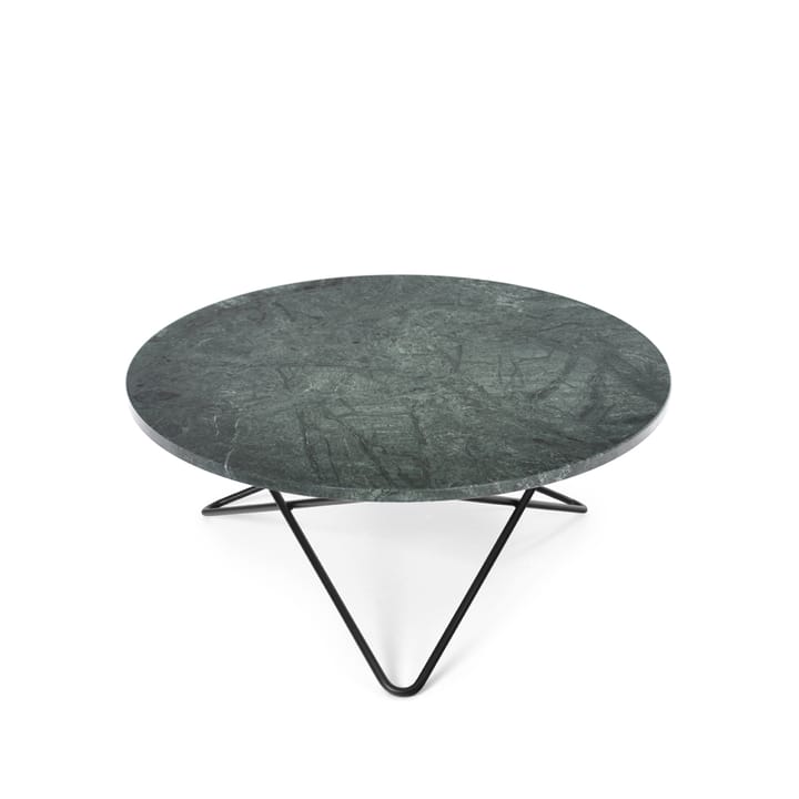Mesa de centro O Table - mármol verde, estructura lacado en negro - OX Denmarq