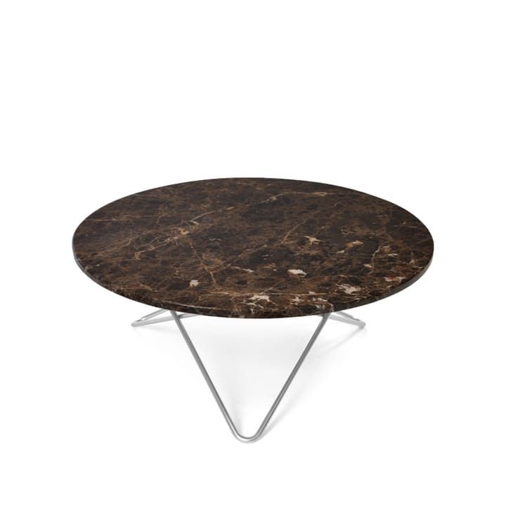Mesa de centro O Table - marrón mármol, estructura de acero inoxidable - OX Denmarq