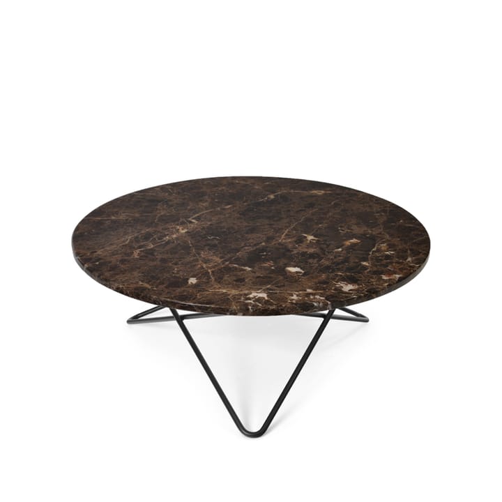 Mesa de centro O Table - marrón mármol, estructura lacado negro - OX Denmarq