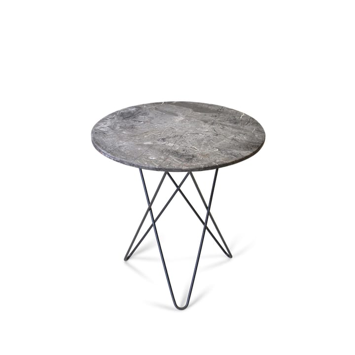 Mesa de centro Tall Mini O Table - Mármol gris, estructura lacado negro - OX Denmarq