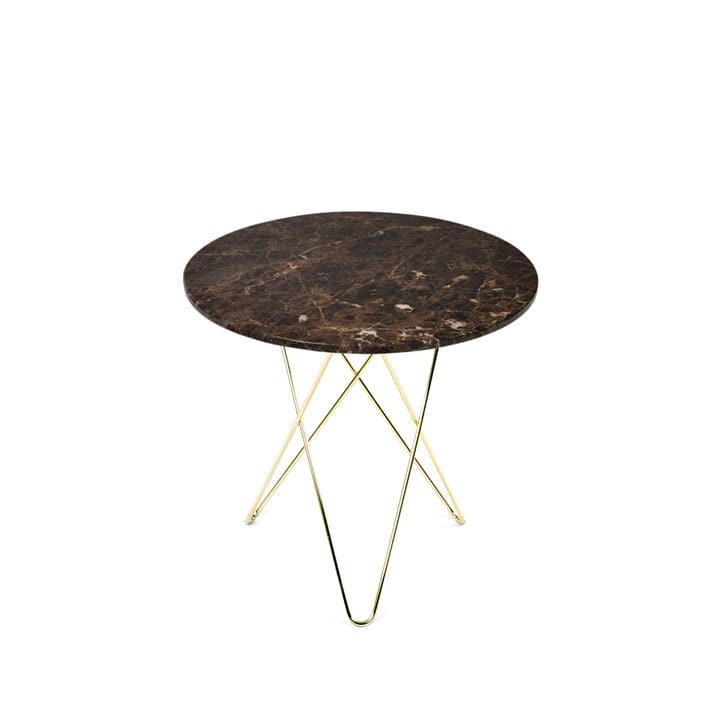 Mesa de centro Tall Mini O Table - mármol marrón, estructura de latón - OX Denmarq