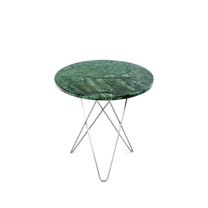 Mesa de centro Tall Mini O Table - mármol verde, acero inoxidable - OX Denmarq