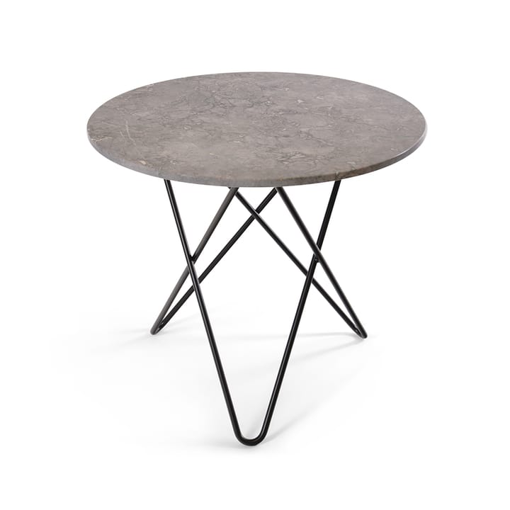 Mesa O Dining Table - Mármol gris, base lacada en negro - OX Denmarq