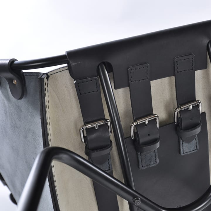 Silla Stretch, cuero coñac, estructura negra OX Denmarq