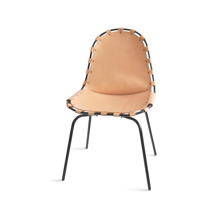 Silla Stretch - cuero natural, estructura negra - OX Denmarq