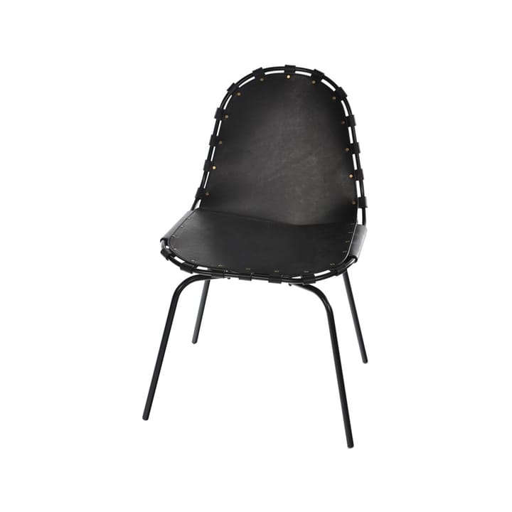 Silla Stretch - cuero negro, estructura negra - OX Denmarq