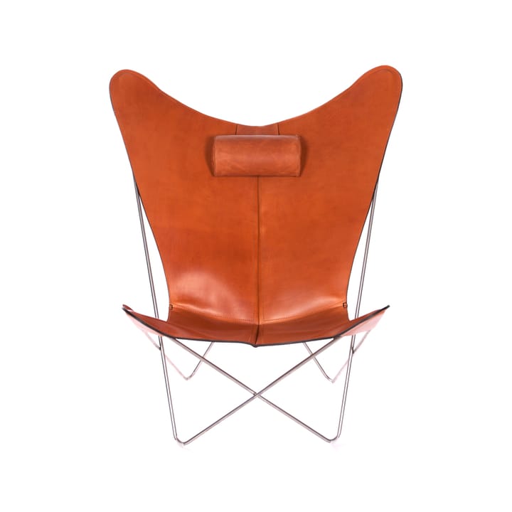 Sillón KS Chair - cuero avellana, estructura de acero inoxidable - OX Denmarq