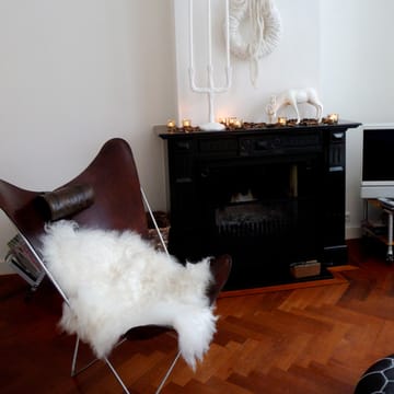 Sillón KS Chair - cuero avellana, estructura de acero inoxidable - OX Denmarq