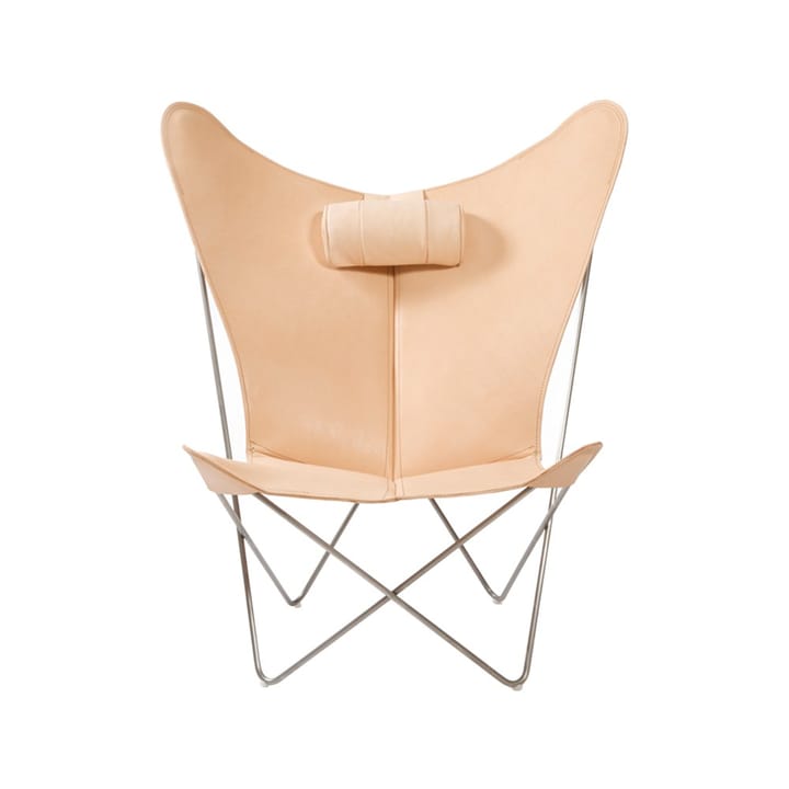 Sillón KS Chair - cuero natural, estructura de acero inoxidable - OX Denmarq