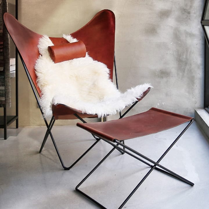 Sillón KS Chair - cuero natural, estructura de acero inoxidable - OX Denmarq