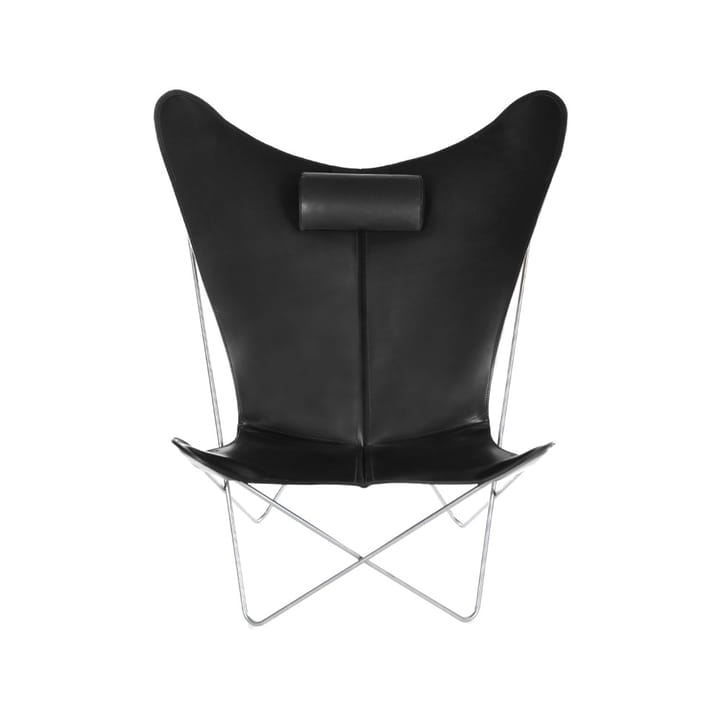 Sillón KS Chair - cuero negro, estructura de acero inoxidable - OX Denmarq