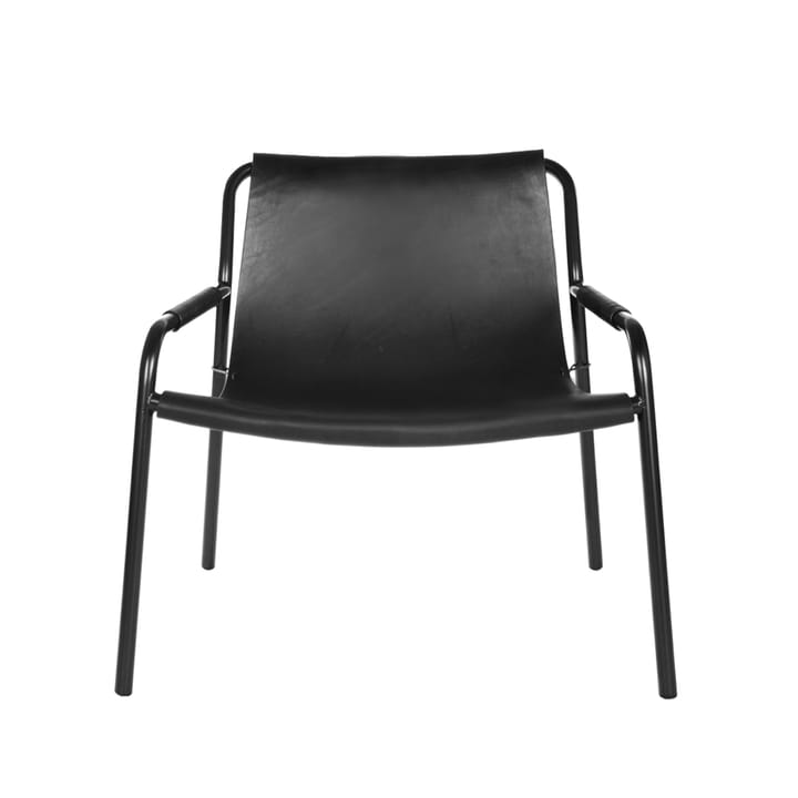 Sillón September - cuero negro, estructura de acero lacado negro - OX Denmarq