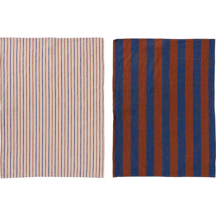 2 Paños de cocina Kurin 50x70 cm - Caramel-blue - OYOY