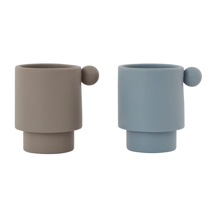2 Tazas Tiny Inka - Dusty blue-clay - OYOY