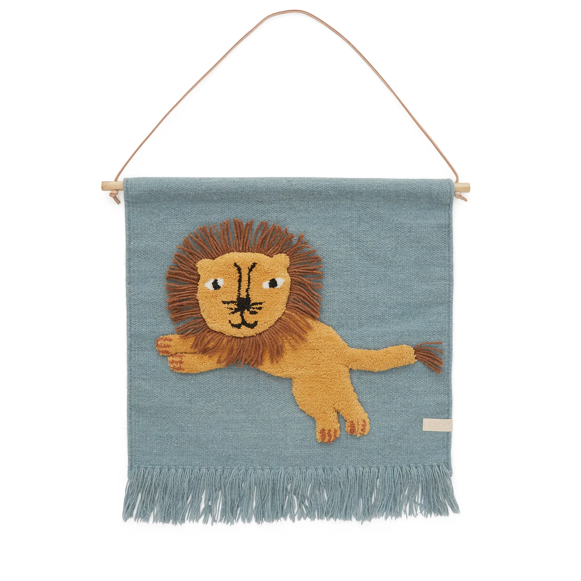 Adorno de pared Jumping Lion 52x55 cm, azul OYOY