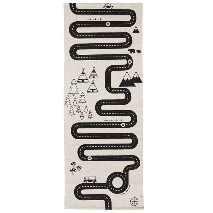 Alfombra infantil Adventure - beige-negro, 70x180 cm - OYOY