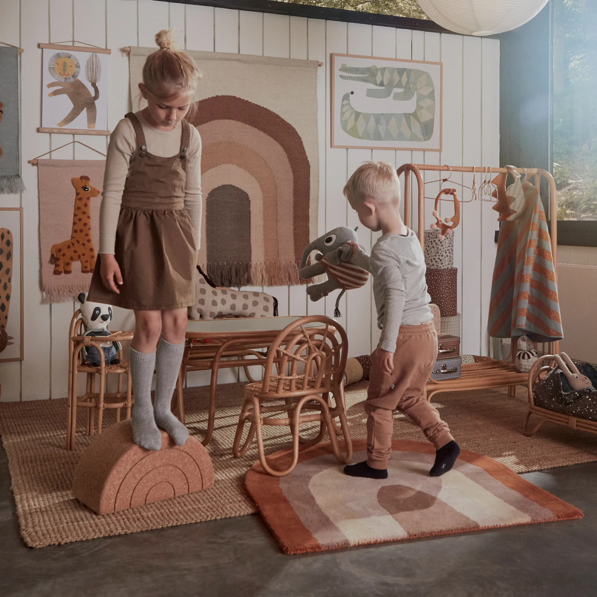 Alfombra infantil Rainbow 88x90 cm, Choko OYOY