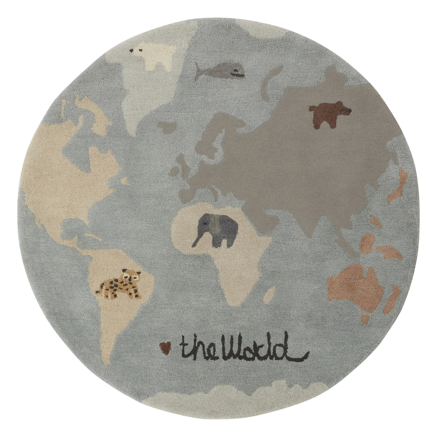 Alfombra infantil The world Ø120 cm, Multi OYOY