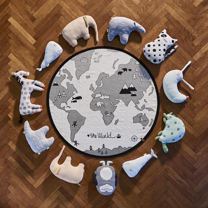 Alfombra infantil The World, beige-gris, Ø135 cm OYOY