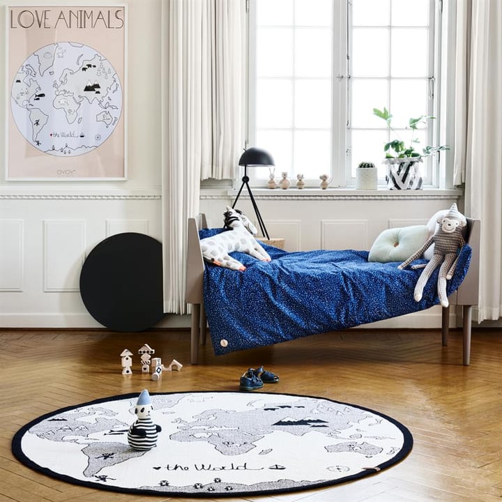 Alfombra infantil The World, beige-gris, Ø135 cm OYOY