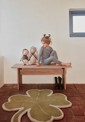 Alfombra Lucky Clover 95x95 cm - Green - OYOY