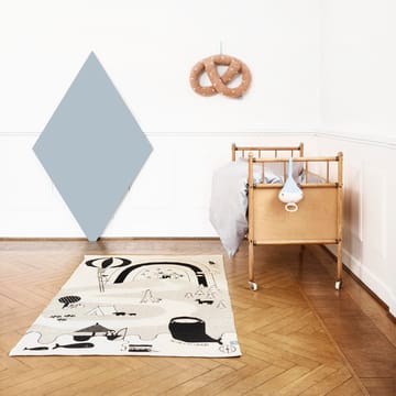 Alfombra Mr. Megalodon Adventure 90x150 cm - Off white-negro - OYOY