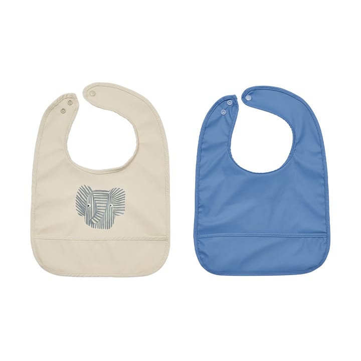 Babero Erik Elefant 2 piezas - Beige-azul - OYOY