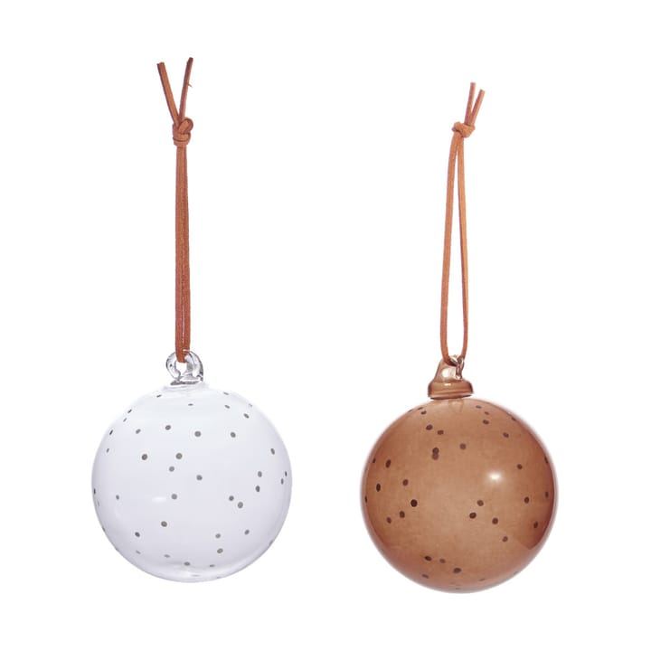 Bolas de Navidad Natale Christmas, 2 piezas - Clear-nutmeg - OYOY