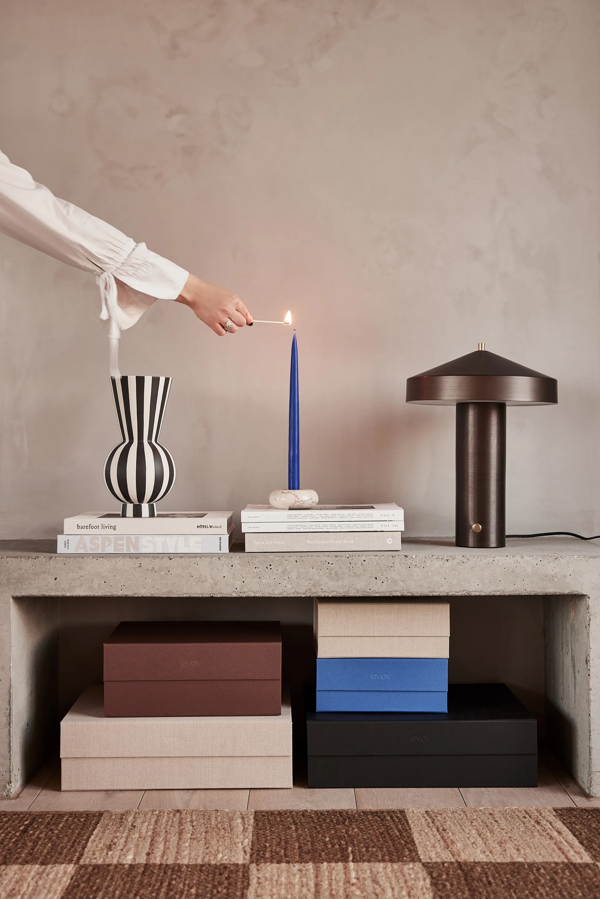 Caja de almacenamiento Hako 18x25 cm, Optic blue OYOY