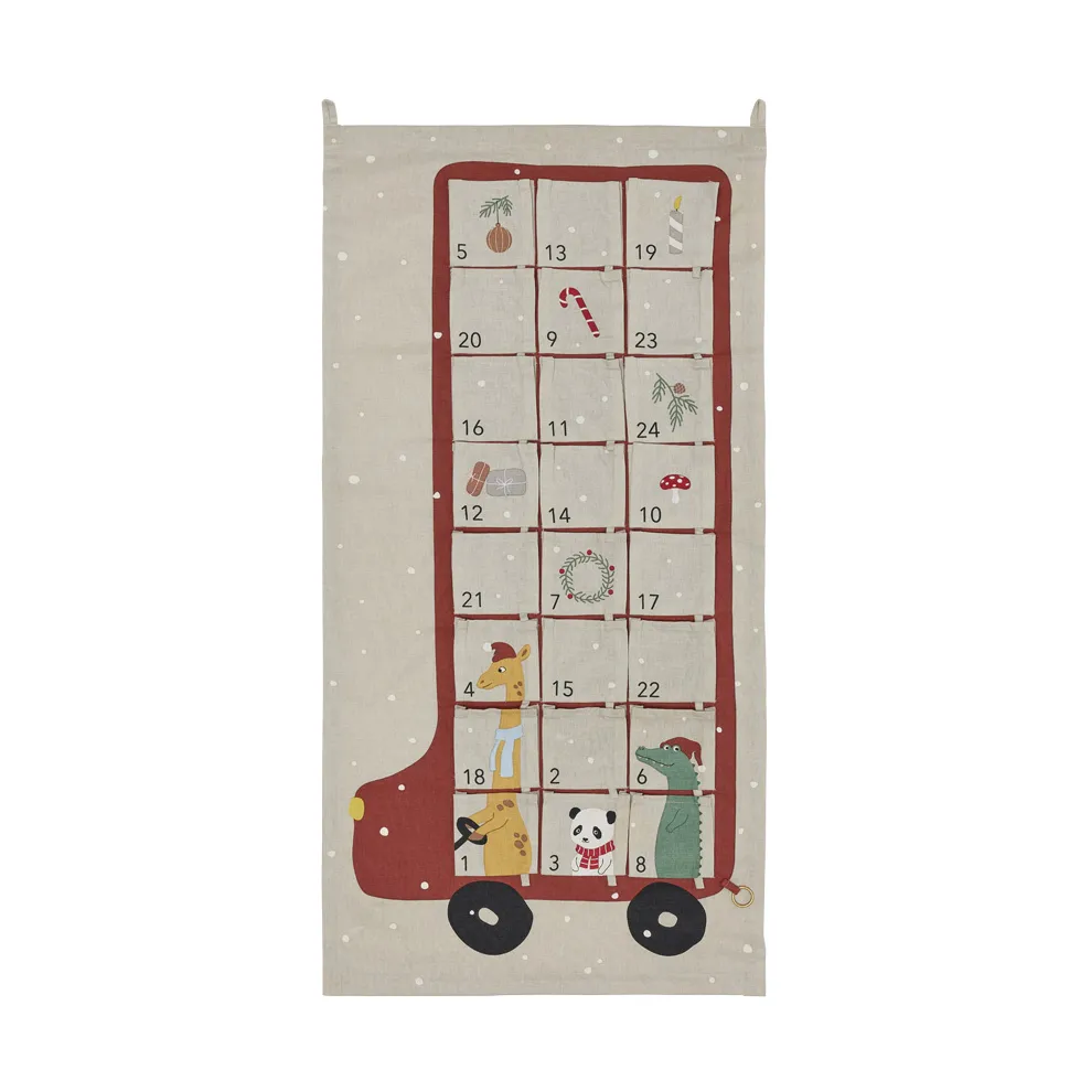 Calendario de adviento Buss 52x104 cm, Clay-red OYOY