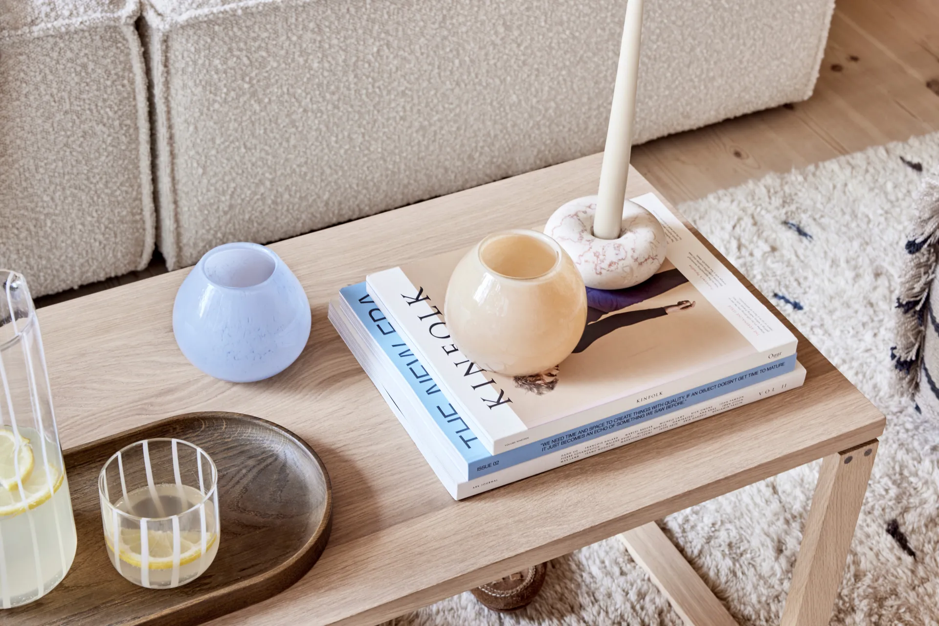 Candelabro Savi mármol small 4 cm, Offwhite OYOY