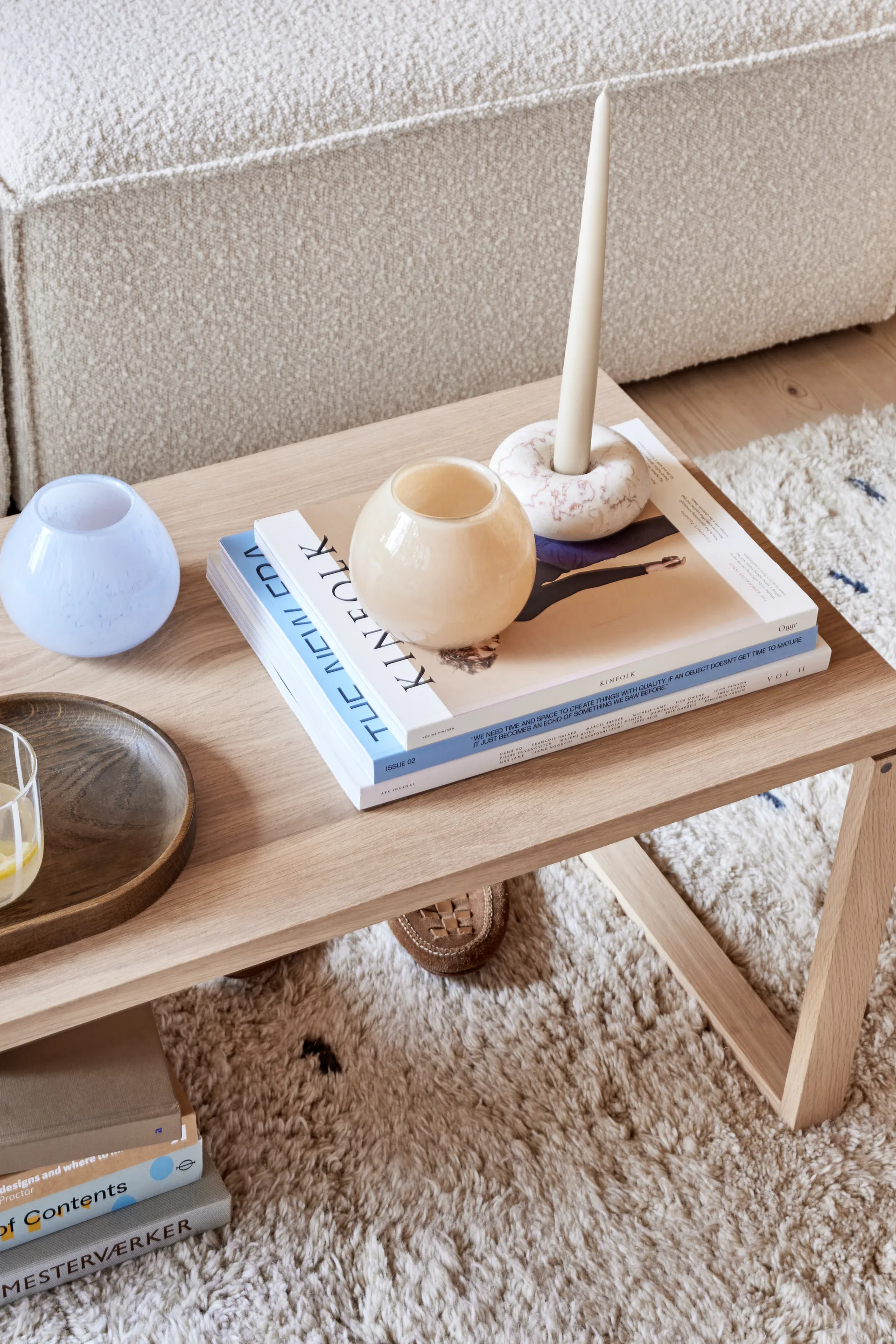 Candelabro Savi mármol small 4 cm, Offwhite OYOY