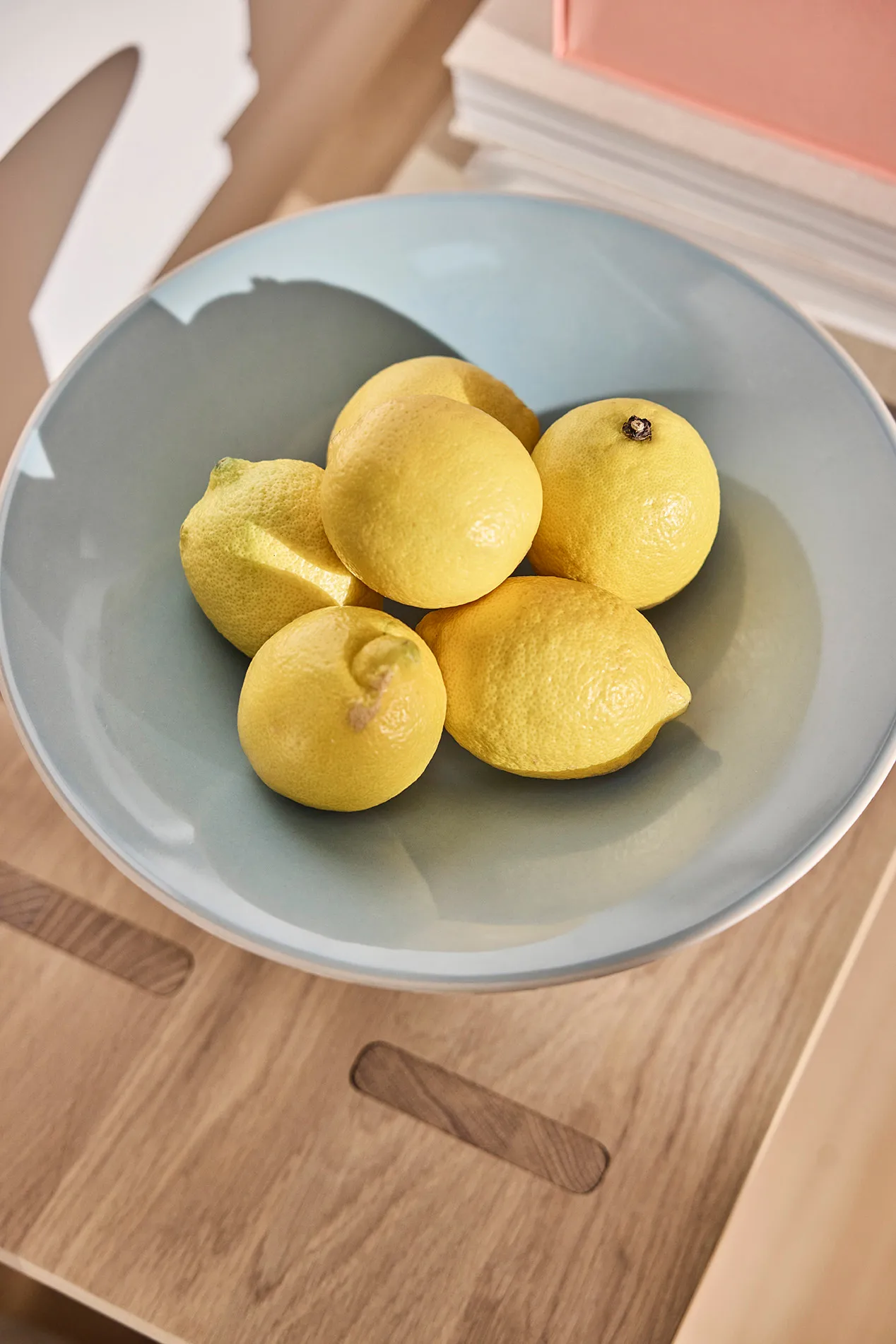 Centro de mesa Toppu alto Ø30x17 cm, Clay-Ice blue OYOY